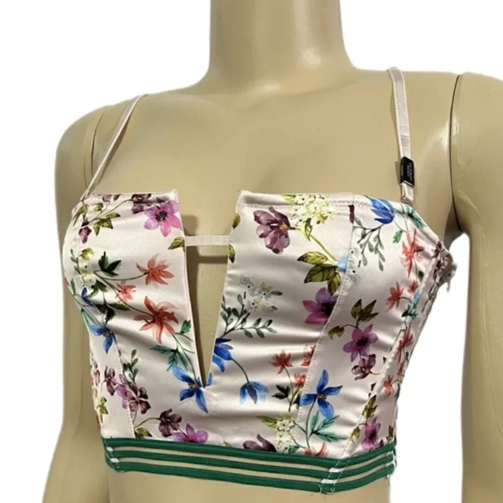 Victoria’s Secret Very Sexy Unlined Mesh Satin Strapless Bustier V Bralette